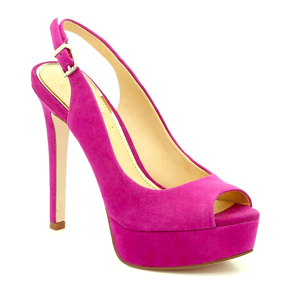 Jessica Simpson Bisano Platform Pump Magenta Suede